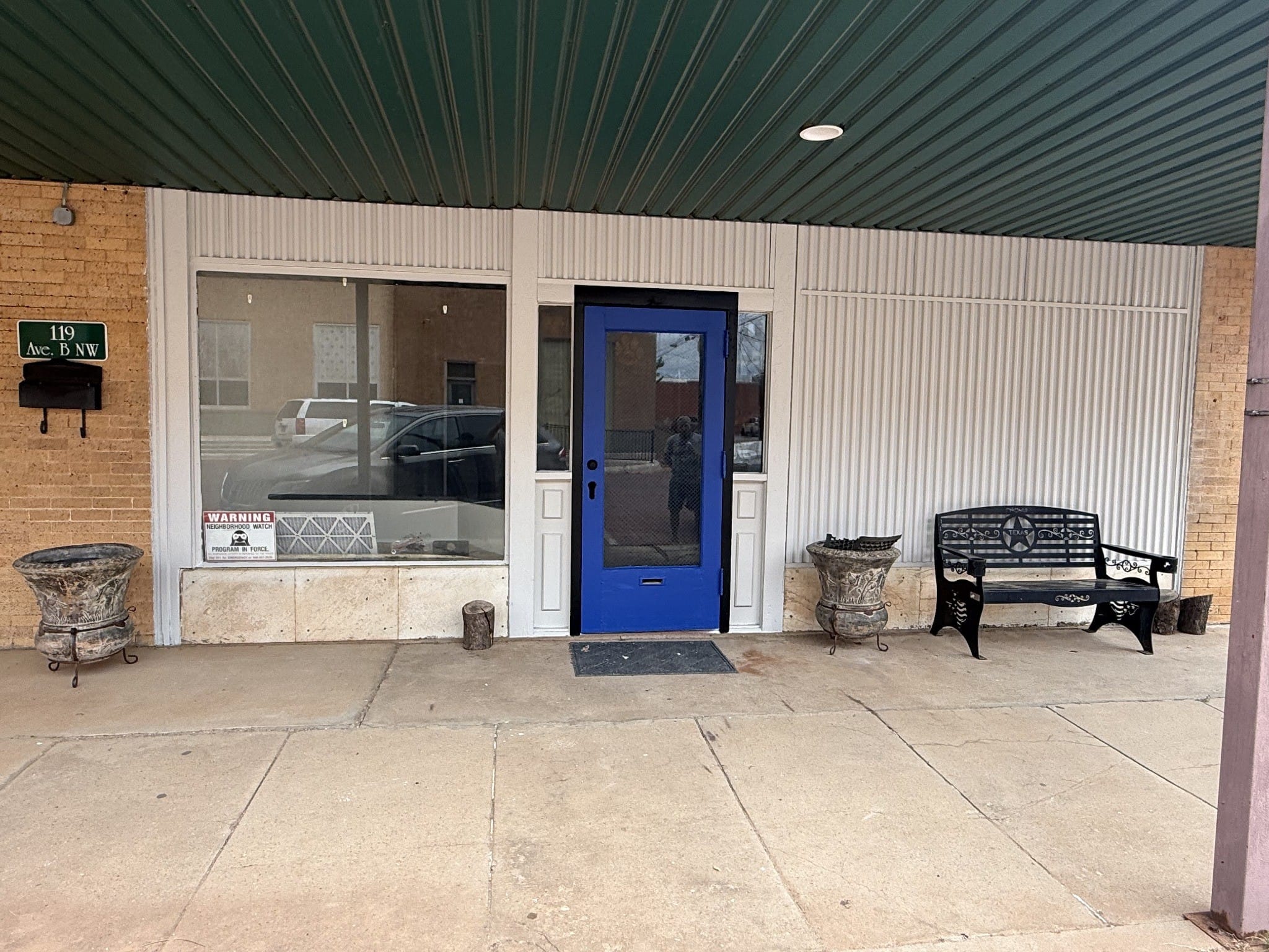 Office storefront & entry — Childress, Texas office project
